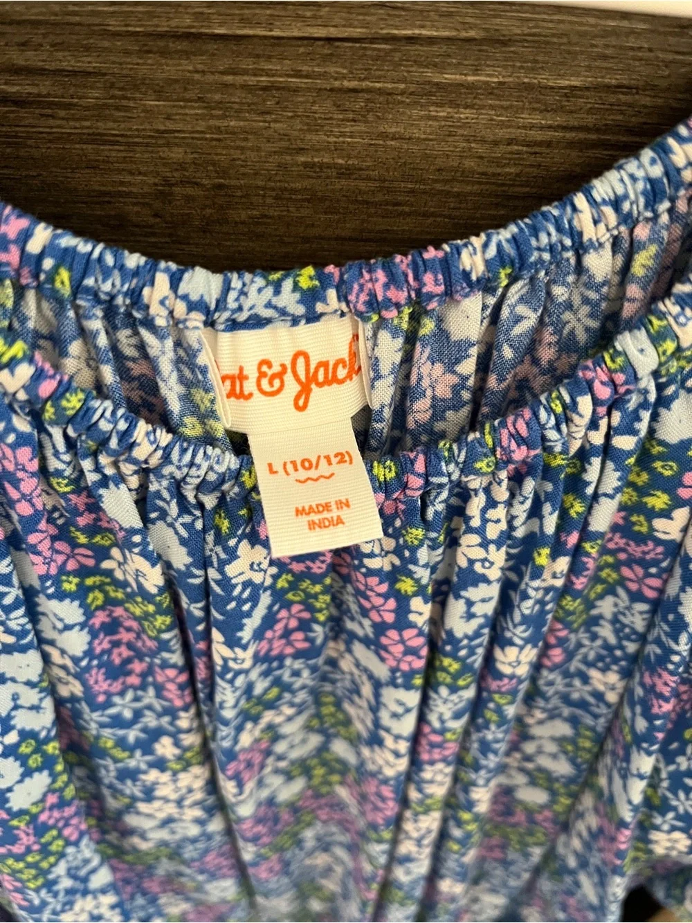 Cat & Jack Blue Floral Puff-Sleeve Midi Dress
